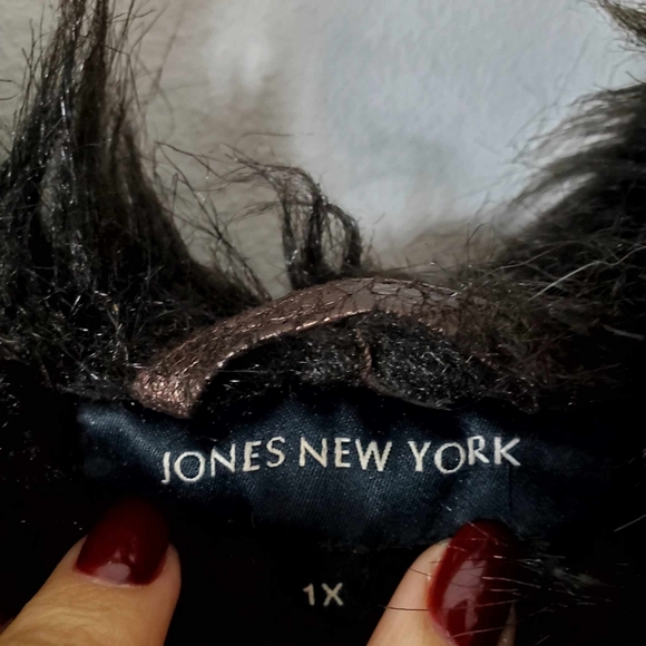 Jones New York Brown Coloured Faux Shearling Coat XL - Picture 9 of 9